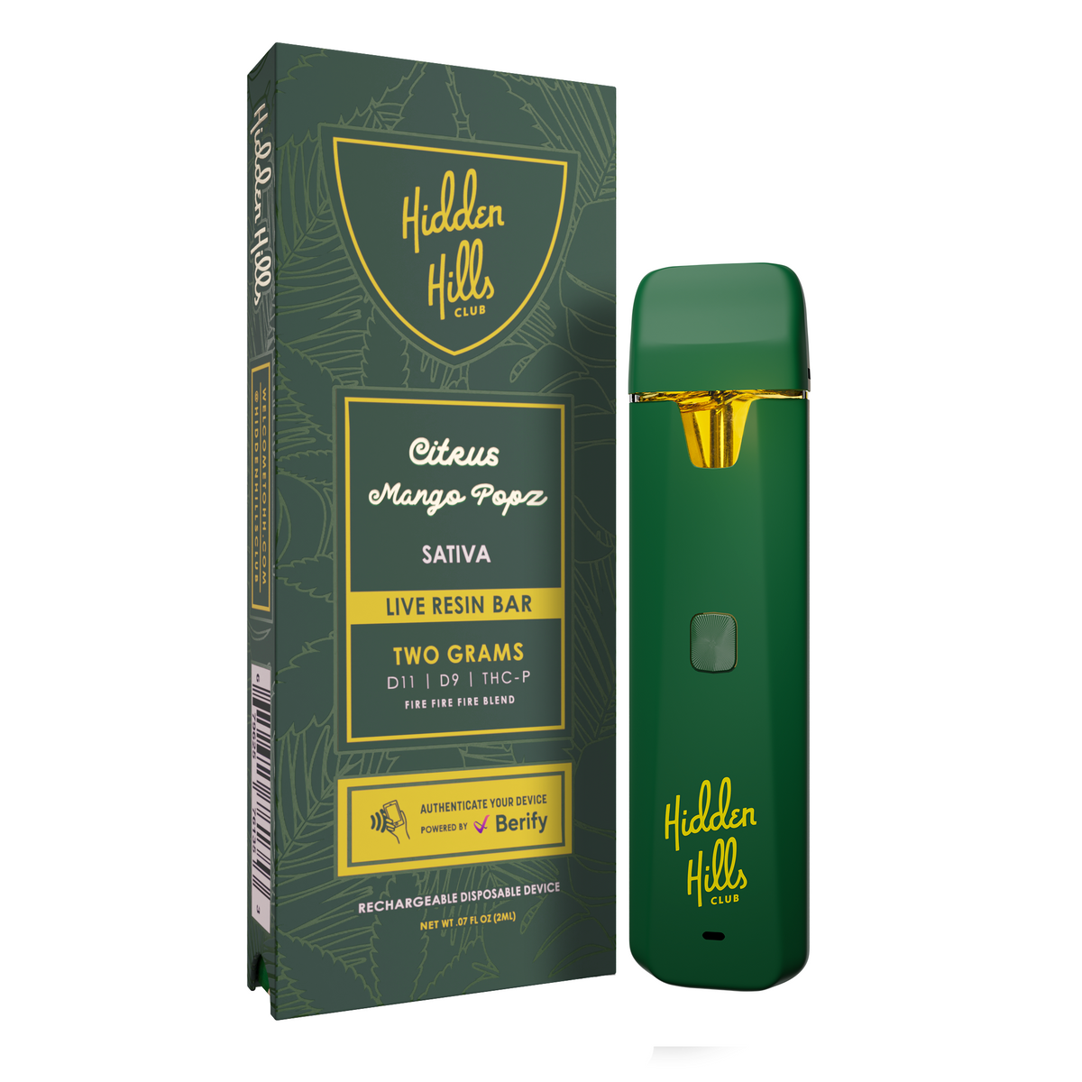 Hidden Hills D11 D9 THCP 2g Vape Disposable