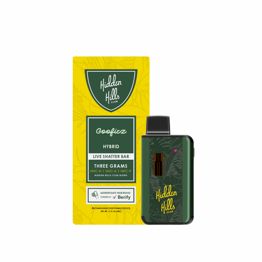 Hidden Hills Live Shatter HHC HHCA HHCP 3g Vape Disposable