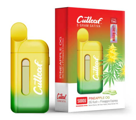 Cutleaf Live Rosin CBD CBN CBG H4 5g Vape Disposable